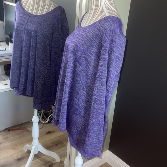 Worn 1X, Jones New York, purple gray long sleeve COZY top